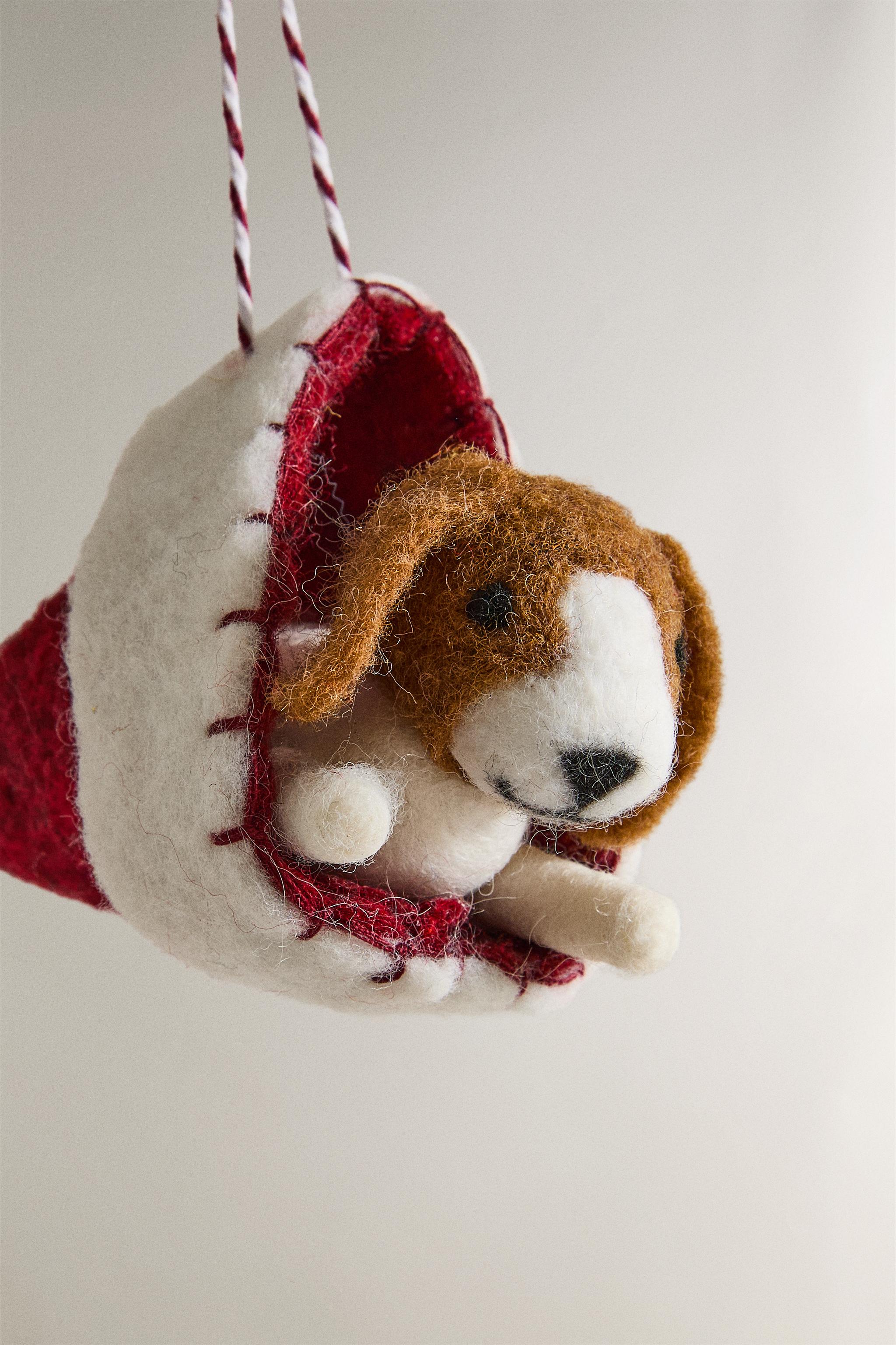 FELT DOG CHRISTMAS TREE ORNAMENT